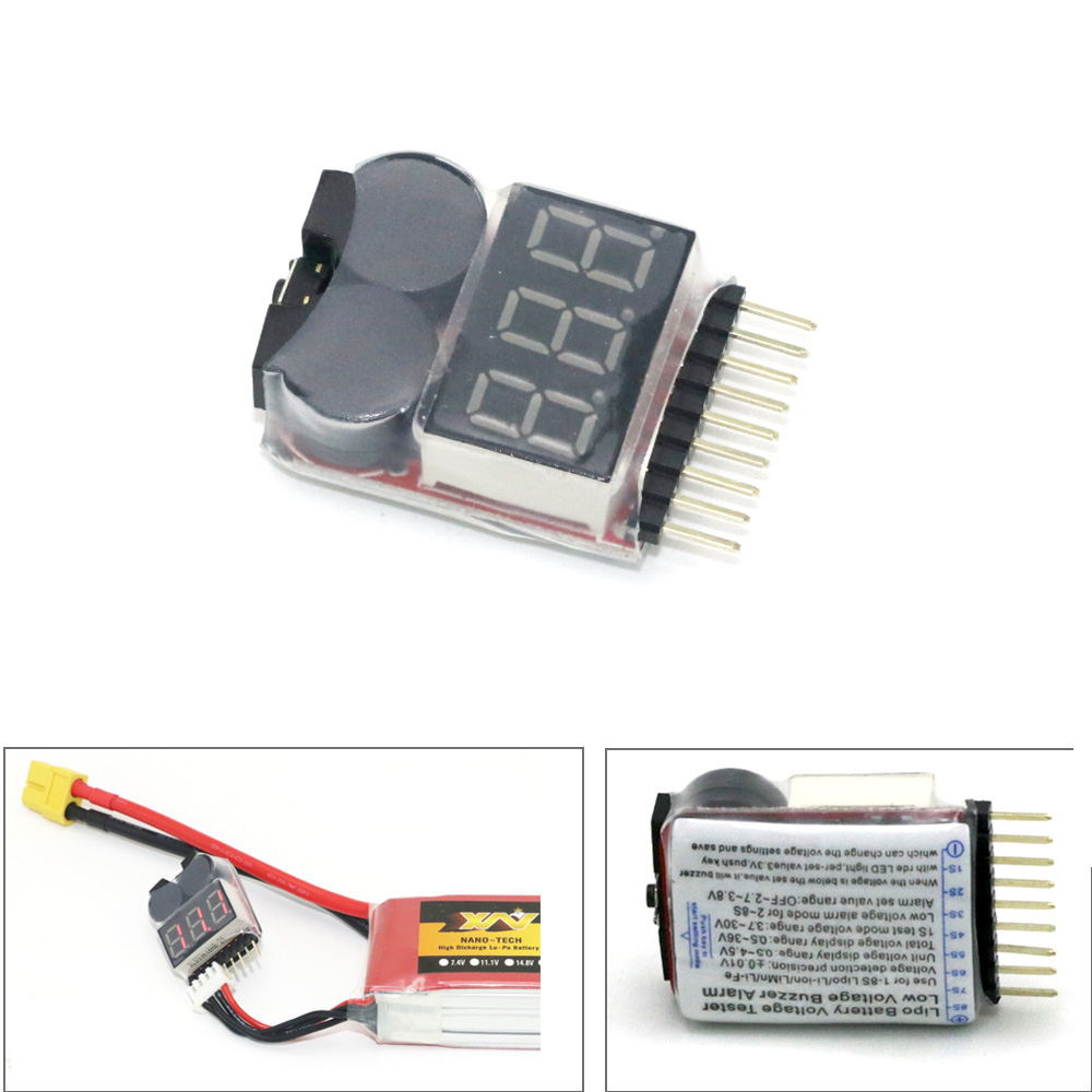 Drone Battery Alarm - Lipo penguji tegangan baterai volt meter